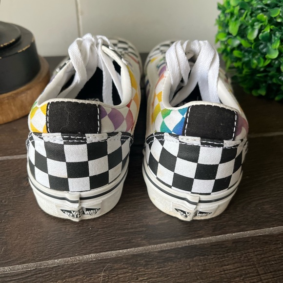 Vans Old Skool Rainbow Black White Checkerboard Checkered Shoes Size 6 - Picture 8 of 14